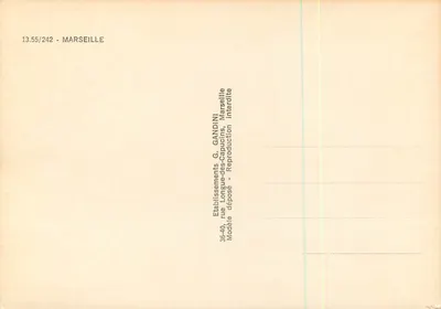 Panorama di Marsiglia — Editore G. Gandini, serie 13.55/242 — Verso