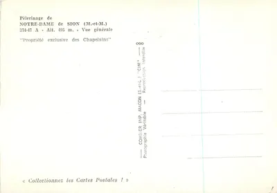 Pèlerinage de Notre-Dame de Sion — Vue générale — Combier Imp. Macon — Rewers