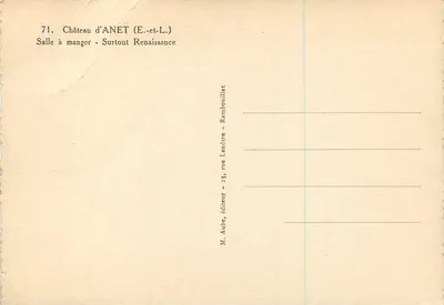 Castelo de Anet (E.-et-L.) — Sala de jantar — Surtout Renaissance — Verso