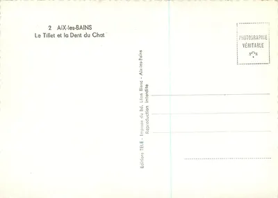 Le Tillet und die Dent du Chat — Aix-les-Bains — Éditions TÉLÉ — Rückseite
