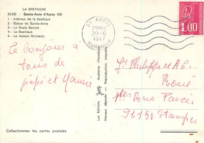 Sainte-Anne d'Auray — Interior da basílica, estátua, edifício, basílica, casa Nicolazic — Les Editions Audierne — Verso