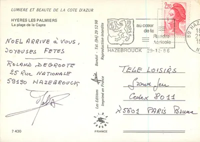 Hyères Les Palmiers — De strand van de Capte — Les Éditions Chromé — Achterkant