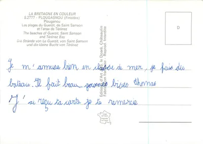 Plougasnou — vista aérea — Éditions d'Art J&S, Châteaulin — Verso