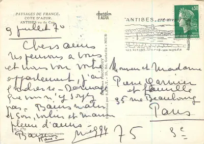 Antibes visto dal Capo — Paesaggi di Francia — Éditions Photoguy — Verso