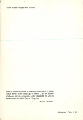 Virgem de Korsoun — ícone russo — Médiaspaul Paris A 36 — Verso