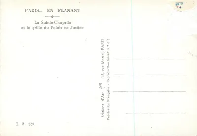 Die Heilige Kapelle - und das Gitter des Palais de Justice - Éditions d'Art Martel, Paris — Rückseite