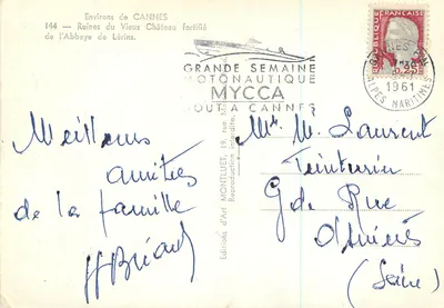 Ruiny starego zamku Lérins — okolice Cannes — Éditions MYCCA — Rewers