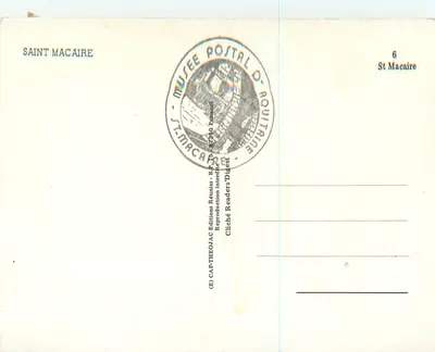 Ponte com arcadas — Saint Macaire — Museu Postal de Ouaintaine — Verso