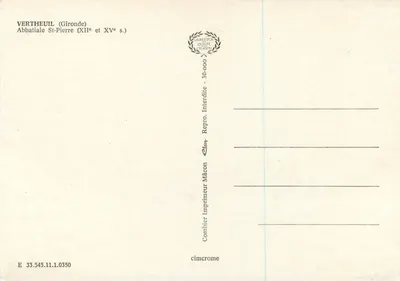 Abadia de São Pedro — Vertheuil (Gironde) — Cimy — Verso