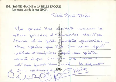 Sainte Maxime (1900) - Os cais vistos do mar — H. Soudel — Verso