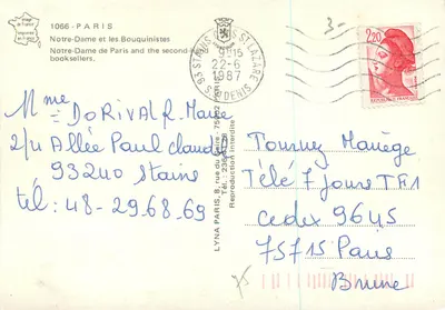 Notre-Dame w Paryżu — księgarze — wydawca LYNAL, n° 1066 — Rewers