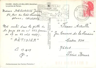 A ponta de Penlan — Muzillac-Billiers (Morbihan) — Éditions Le Daoré, Châteaulin — Verso