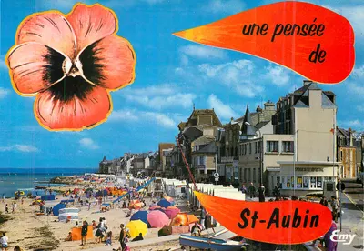 St-Aubin-sur-Mer — praia e frente marítima — Edições Normandas LE GOUBEY