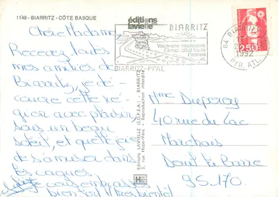 Biarritz — widok z lotu — Wydawnictwo Lavielle, nr 1148 — Rewers