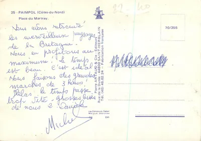 Paimpol (Côtes-du-Nord) — Praça do Martray — Edições Saint-Herblain — Verso