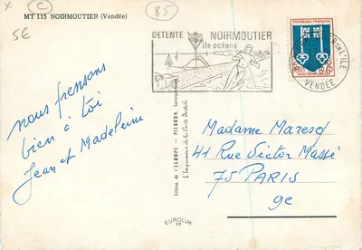 Wyspa Noirmoutier — widok panoramiczny — Edition de l'Europe, n° 115 — Rewers