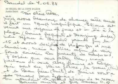 Jardim florido — Baudol, Côte d'Azur — editor Jardin fleuri, n° 40-01 — Verso