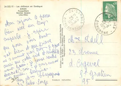 De Castellen in de Dordogne — La Cigogne — Uitgave La Cigogne, Bordeaux — Achterkant