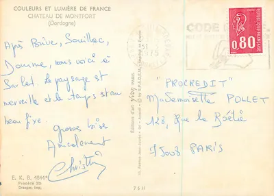 Castillo de Montfort — Dordogne — Ediciones Yvon — Reverso