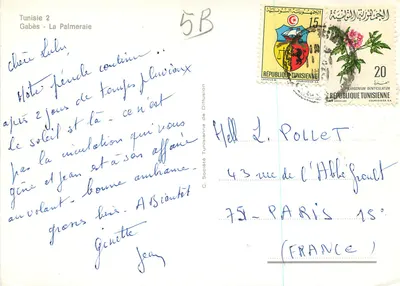 Gabès — Palmierna — Tunezja — C. Tunisian Society for Distribution — Rewers
