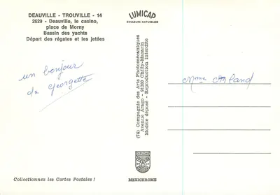 Deauville - Trouville — vista panorâmica com cassino, fonte, iates e molhes — Lumicap 2629 — Verso