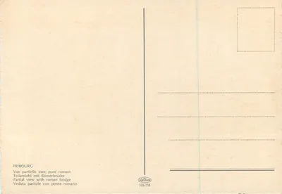 Fribourg — vista parcial com ponte romana — Krüger 1061/8 — Verso