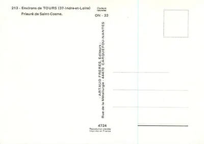 Pryorytet Świętego Kosma — Ruiny, budynki i wnętrze — Artaud Frères, Nantes — Rewers