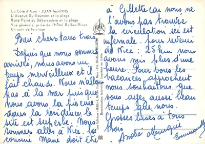 Juan-les-Pins — Costa Azul — Edições MAR — Verso