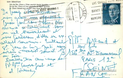 San Sebastián — vista parziale da Igeldo — editore sconosciuto — Verso