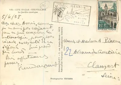 Ogród egzotyczny — Eze-Village — Éditions S.E.P.T. — Rewers