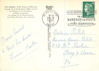 Reims — Katedra — Kolekcja Offset Color Adia n°201 — Rewers