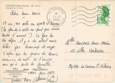 Samoëns (Haute-Savoie) — Wys. 714 m — Wydawnictwo i Drukarnia Combier — Rewers
