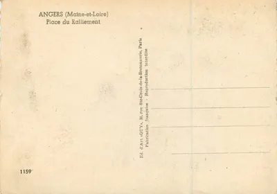 Angers (Maine-et-Loire) — Plac Ralliement — Wyd. Sztuki GUY, nr 1159 — Rewers