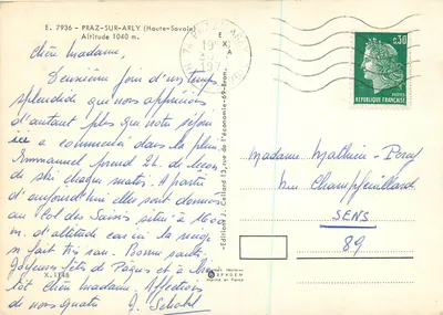 Praz-sur-Arly — zimowa stacja narciarska — Éditions J. Cellard — Rewers