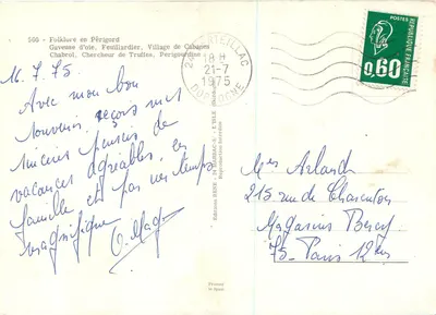 Folklore w Périgord — 560 — Wydawnictwo RENÉ - 24 MARSAC-S/ L'ISLE — Rewers