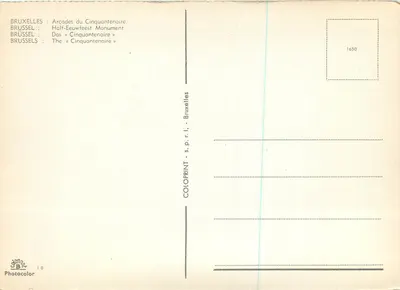 Bruxelas — Arcadas do Cinquentenário — COLORPRINT - s.p.r.l. - Bruxelas — Verso
