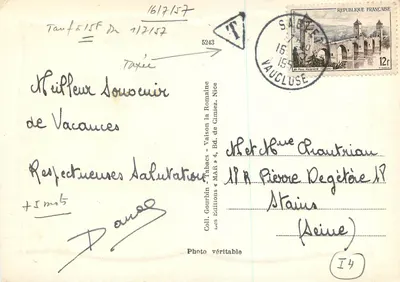 Vaison-la-Romaine — Portyk Pompiejski — Wydawnictwo Gourbin, Nice — Rewers