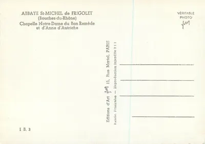 Abadia Saint-Michel de Frigolet — Capela Nossa Senhora do Bom Remédio e de Ana da Áustria — Éditions d'Art — Verso