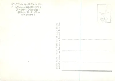 Lac-des-Bouillouses — Vista generale — Edizione Lapie Service Aérien — Verso
