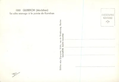 De wilde kust aan de punt van Kervihan — Quiberon (Morbihan) — Uitgave La Cigogne — Achterkant