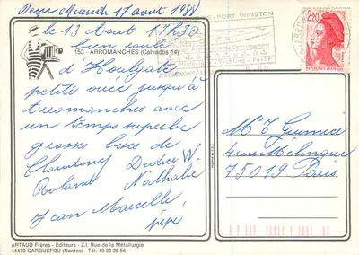 Porto Winston — 6 Junho 1944 — Artaud Frères — Verso