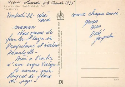 Ramatuelle — vista geral — Les Éditions MAR — Verso