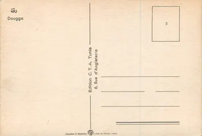 Douggâ — Ruínas antigas e anfiteatro — Edição C.T.A. Tunis — Verso