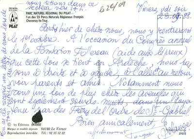 Regionaler Naturpark Pilat — Ansicht des Dorfes Chavanay-la-Tour — Betula Editions — Rückseite