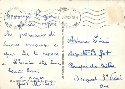 Vista da baia de Bréhat — editor Les Tirages Modernes, n°50 — Verso