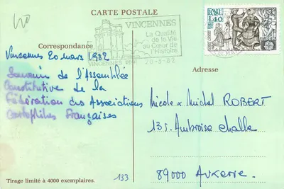 Zgromadzenie Konstytuacyjne — FACF — Vincennes 20 marca 1982 — Rewers