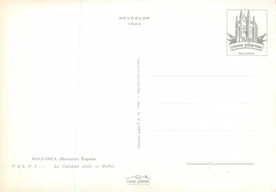 Palma de Mallorca — A Catedral desde es Mollet — NEVCOLOR 1044, casa planas — Verso