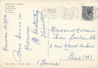 Miramare di Rimini — A praia — Ediz. Ri-Ma — Verso