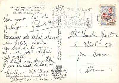 Praia da Cale — Beg-Meil (Sul do Finistère) — Edições de Arte JOS — Verso