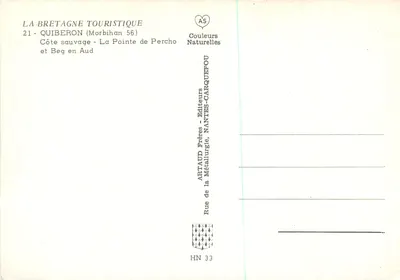 Costa selvagem - A Ponta de Percho — La Bretagne Touristique, editor ARTAUD Prêtres, Nantes — Verso